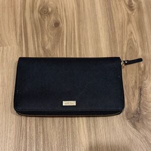Kate Spade Black Card Holder with Gold Accents